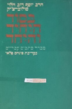 בסוד היחיד והיחד הרב סולוביצ'יק