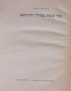 בתי כנסת בפולין וחורבנם / דוד דוידוביץ