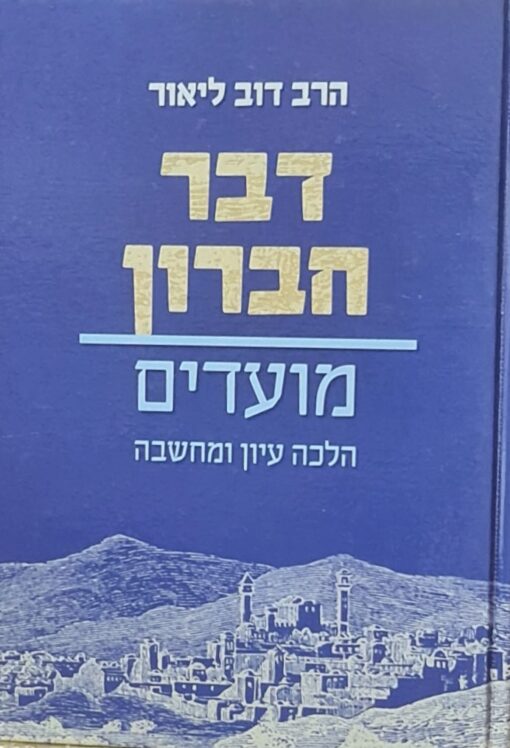 דבר חברון - מועדים - הלכה עיון ומחשבה / הרב דוב ליאור