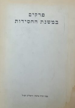 פרקים במשנת החסידות : יסודות מושגים ואמרות לפי סדר אלף-בית על פי דברי רבותינו ז"ל / משה שלמה כשר
